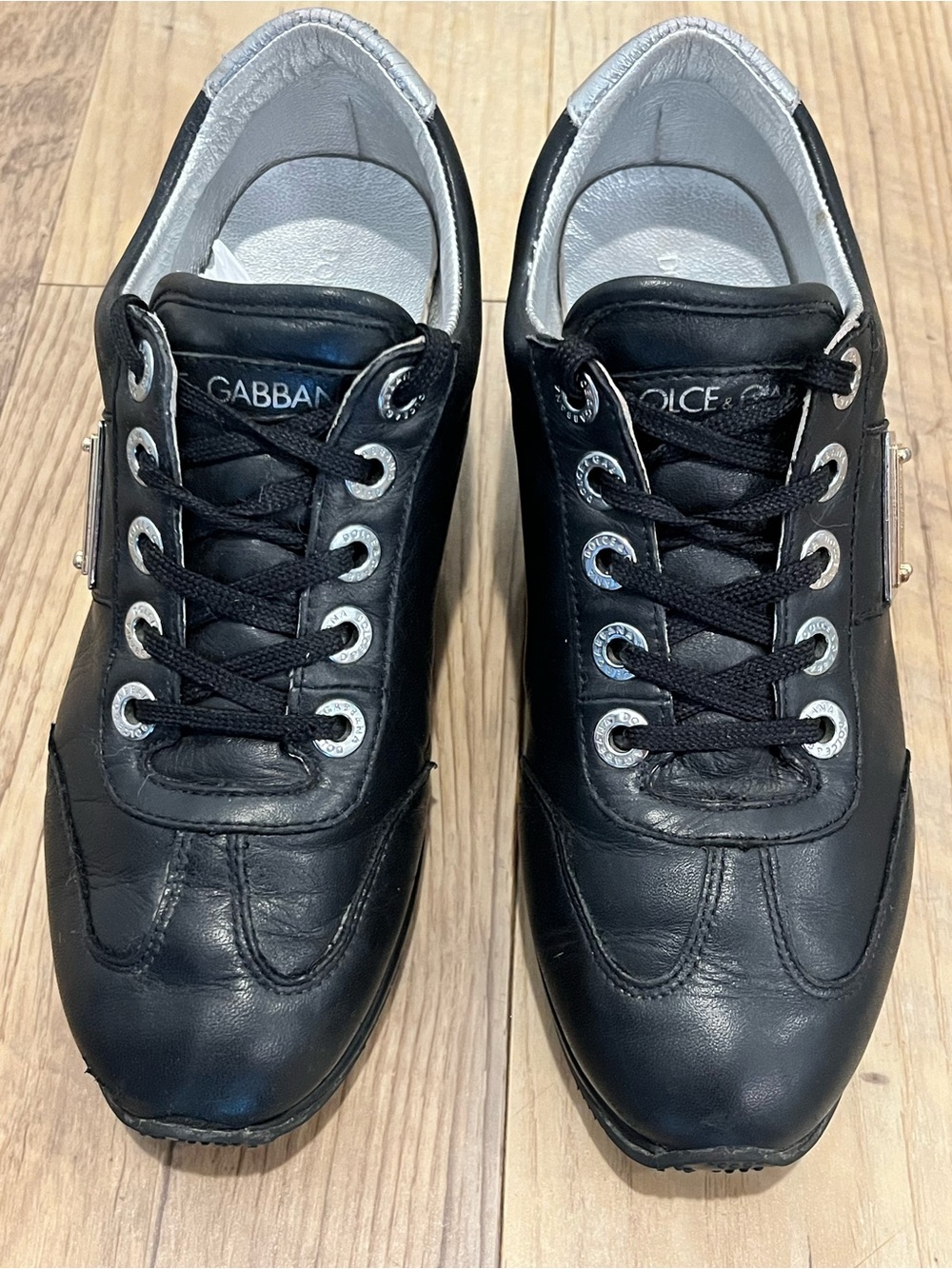 Dolce & Gabbana Black Leather Wedge Women’s Sneakers- size 36.5 - Picture 4 of 13